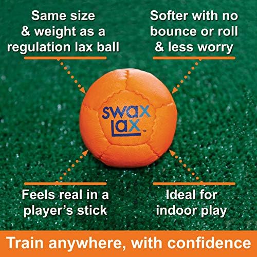 Тренировъчните топки за лакросса SWAX LAX оранжево-жълт цвят, в комплект - Тренировъчен топка за помещения и улици с по-малък отскок - същия размер и тегло, че и обикнове