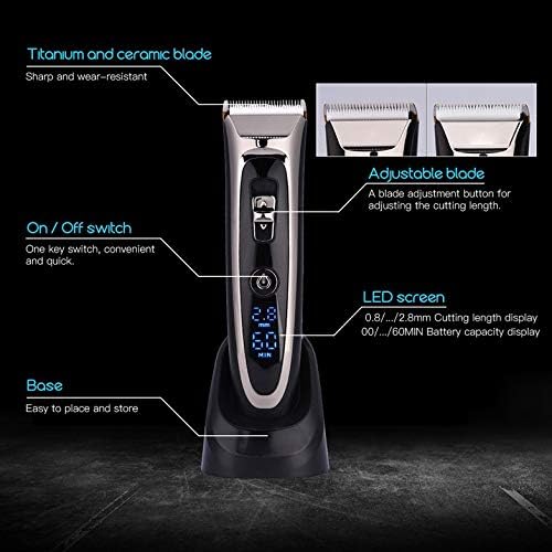 XJJZS Професионален Цифров Тример За Коса Акумулаторна Електрическа Машина За Подстригване на Коса за Мъже Безжична Подстригване Регулируем Керамично Острие