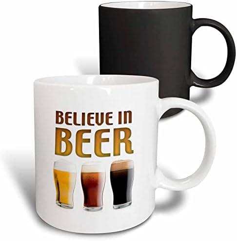 Триизмерно изображение на думи Вярвам в бира с помощта на бирени чаши - Mugs (mug_353615_1)