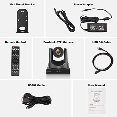 zowietek Нова PTZ Камера PoE AI Проследяване 20X SDI, HDMI, USB ПР Излъчването на живо + Контролер за PTZ IP камера, Мрежова Клавиатура 4D Джойстик с LCD екран Visca PELCO-D/P RS232 RS422