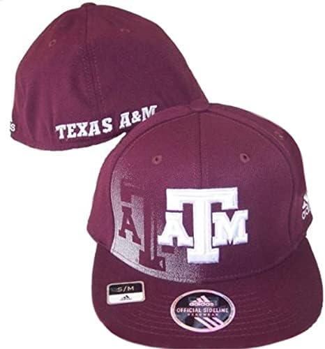 Шапка Texas A & M Aggies Sideline Flex Fit Размер Small/Medium с Плосък Козирка - Цветовете на екипа