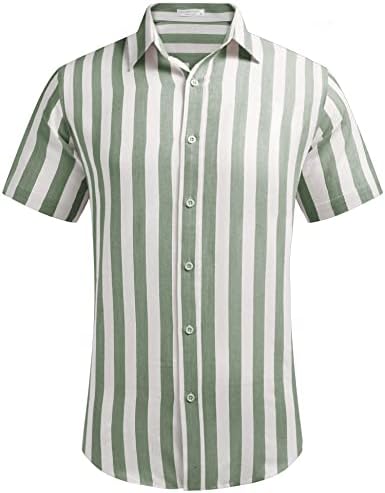 Мъжки Бельо Ежедневни Ризи COOFANDY С Къс ръкав, Лятна Плажна Риза с копчета