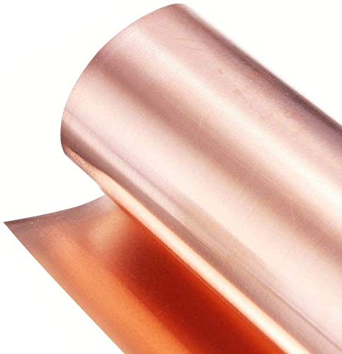 Метална медни фолио HaveFun Дебелина на метални пластини, от меден лист (0,1 mm) дължина: 5000 mm Латунная табела (Размер: Ширина: 40 мм Дължина: 5000 mm)
