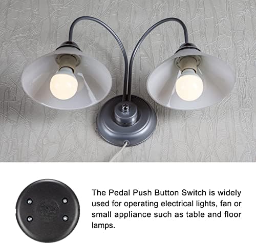 Бутон превключвател с един педал за смяна на предавките, вграден Foot ключ за включване/изключване Кръгли лампи, осветление (с тел), [за подови тела] - 5,9 метра / Черно / 1