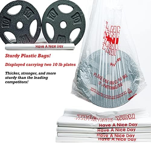 400 Опаковки пластмасови опаковки Thank You, търговия на Едро - Хранителни пакети от най-високо качество с дебелина 15 Микрона (0,6 Mils) - за Многократна употреба пластмасови