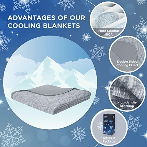 Охлаждащо одеяло Codi за горещ Сън Twin Size, Прохладни Летни Леки Постелки и Завивки с Двустранно студен ефект Сив цвят 60x90
