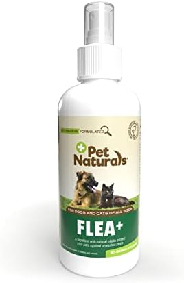 Спрей от бълхи и кърлежи Пет Naturals с натурални масла за кучета и котки, 8 унции - Безопасно за гората и греди - Чисти, нелипкие съставки