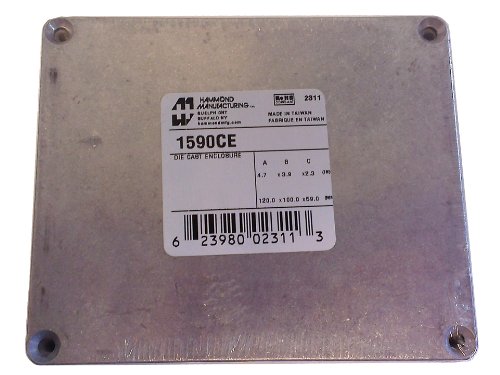 Корпус Hammond 1590KKBK от черен алуминий - Инча (4,92 x 4,92x 2,10) mm (125 мм x 125 мм x 53 mm)