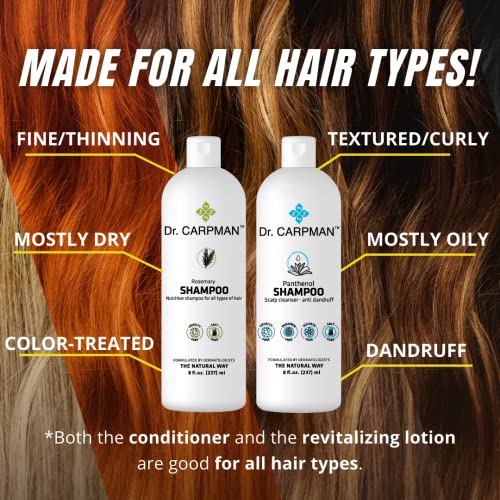 Dr. Carpman - Климатик за контрол на растежа на коса - Натурална формула за възстановяване на редеющих коса – За всеки тип коса и е подходяща за боядисана коса (8 течни унц
