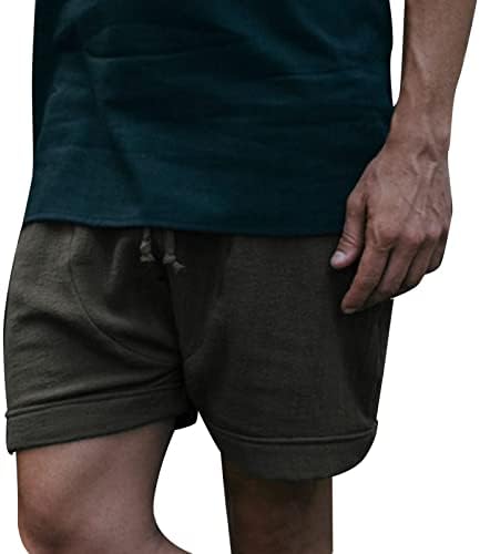 Мъжки къси Панталони AKIMPE от памук и Лен с Пет Точки, на Ежедневните Свободни Къси Летни Обикновена Плажни, Спортни къси Панталони