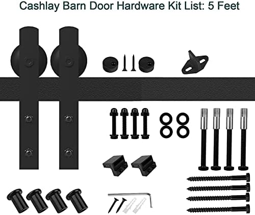 Комплект обков за врати и плевнята Cashlay: 5-крак комплект обков за врати на бараката от въглеродна стомана Q235 повишена здравина за