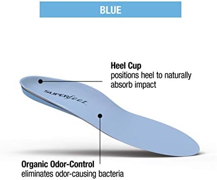 Стелки за обувки Superfeet BLUE - Пяна за средно поддръжка на свода на стъпалото - Мъжки 7,5-9 / Женски 8,5-10