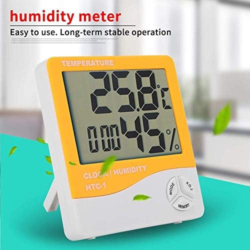 Дигитален Термометър Qiterr, Htc1 LCD Дигитален Термометър-Влагомер, Измерване на температура и Влажност В помещението, Часовници