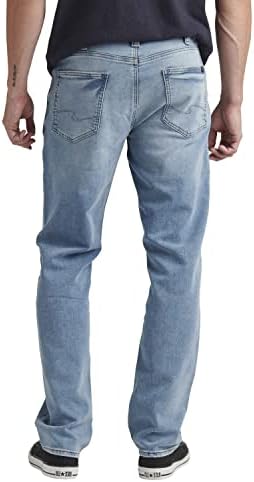 Silver Jeans Co. Мъжки Големи и Високи Суров Дънки с прави штанинами