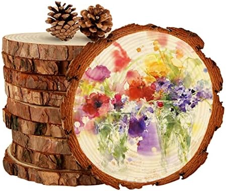 AKOLAFE 10 Опаковки от дървени парчета 6,3-6,7 инча Дървени орнаменти от парчета дърво, за да работи Непълни дървени парчета за централните части на Дървени кръгове от Дър?