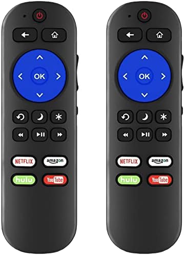 (Опаковка от 2) на Взаимозаменяеми дистанционно управление за Roku TV Remote, универсален за Hisense/Onn/TCL/Element/Sharp/Hitachi/