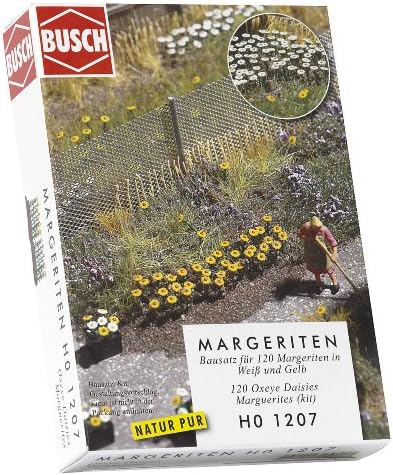 Busch 1207 Oxeye Daisy Бял/Жълт 120/ ХО Природа Мащабна Модел Природа