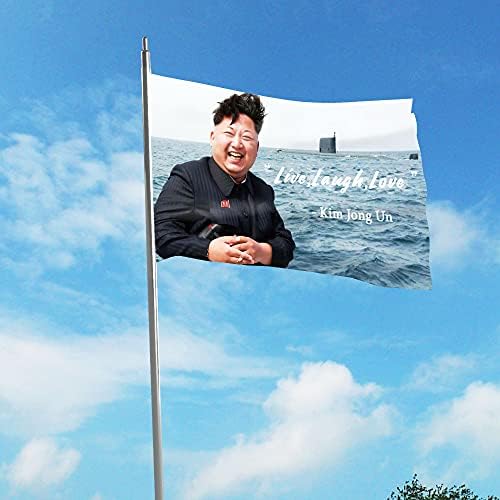 Флаг на Ким Чен-Ына, Банер Жива любов Смях, 3x5 фута, Забавен Плакат за колеж общежития, устойчиви на избледняване и траен Мъжки