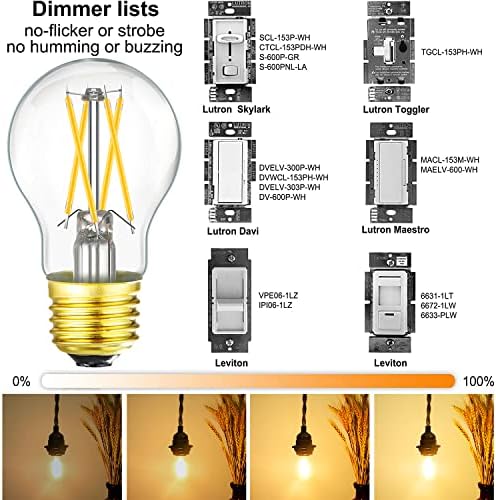 Led лампа E26 с регулируема яркост 6 Вата, което се равнява на 60 W, Реколта Led крушка на Едисон AC120V A15, Led лампа за монтаж на таван, вентилатор, Домакински уреди и Хладилник,