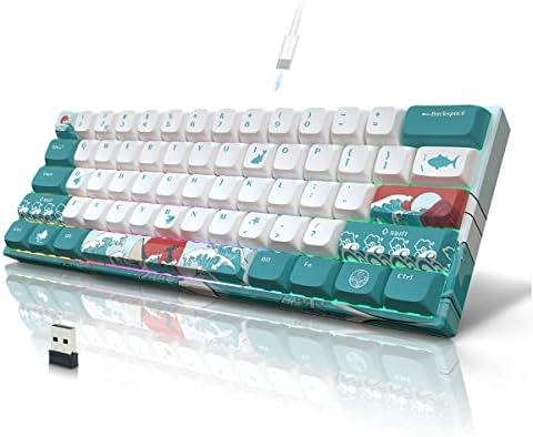 Безжична ръчна клавиатура COSTOM XVX M61 60%, стая за игри клавиатура и 2.4 G / USB-C с RGB подсветка, 61 клавиша, Мини Преносима