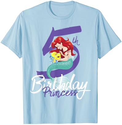 Тениска принцеса Диснеевской малката Русалка Ариел е на 5-ти Рожден Ден