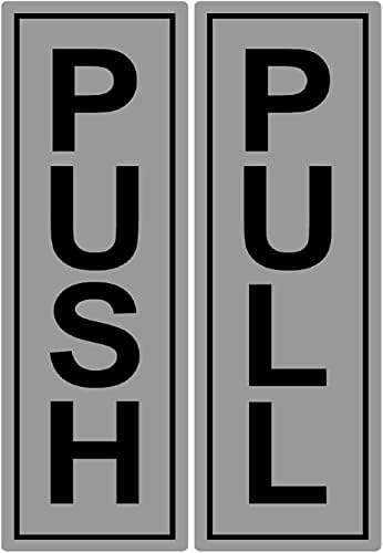 Valuebuy Матирана неръждаема Стомана 304 клас Премиум push-pull Система за Оттичане знак 5 x 1,5 инча Стилен (опаковка от 1)
