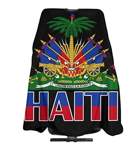Nuboxx Хаити Хаитянски Флаг Гербът На Салон За Подстригване Наметало Плат Фризьорски Салон Фризьорски Салон Обвивка Прическа