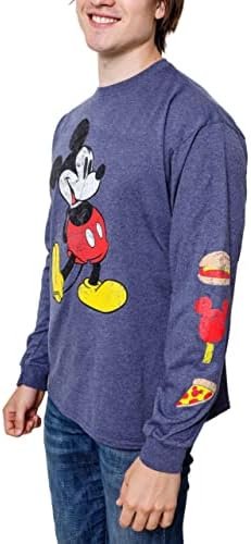 Класическа тениска с дълъг ръкав Disney Mickey Mouse, Потрепанная Изправени Закуски