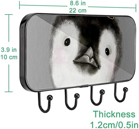 Държач за Кърпи Стенни Закачалка За Кърпи Декор на Банята Халат Хавлия Палто Облекло Сладко Малко Пингвин Закачалка с Хавлиени Кърпи