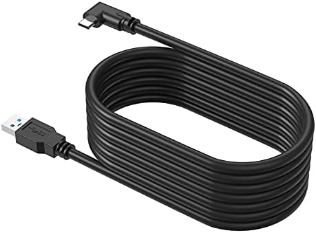 Аксесоари за кабели KIWI design Линк, от USB A до Type-C 16 фута /5 метра Черен цвят, Съвместими с Quest 2