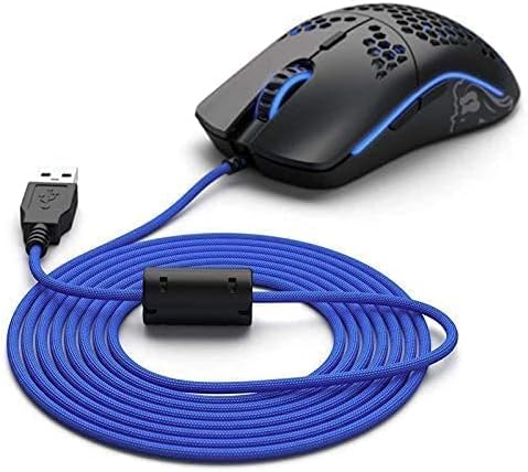 (Възходящ кабел + крака от PTFE) Прекрасна възходящ кабел за кабелна прекрасна игра на мишката (син) + Прекрасни G-кънки за лед - Крака от първичен PTFE за игра на мишката м?