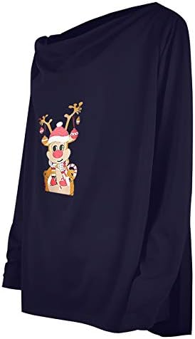 Xmas_TopsWomens Мода Коледен Модел Рокля-Hoody с Принтом Блузи с дълъг ръкав Елен Лос Елен