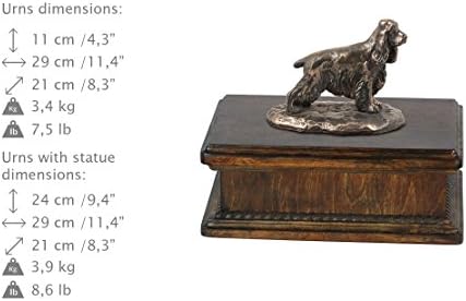 Английски кокер шпаньол, военен Мемориал, урна за Кучешки Праха, със Статуя на Куче, Ексклузивно, ArtDog