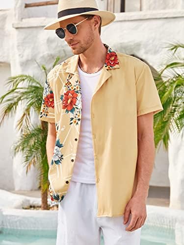ZAFUL Мъжки Ежедневни Ризи с копчета, Хавайски Ризи с Флорални Принтом, Празнични Плажни Ризи, Блузи 2023