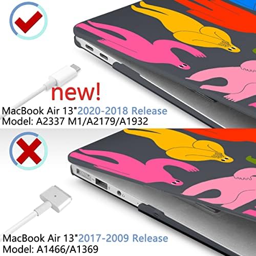 MEEgoodo за MacBook Air 13-инчов калъф 2020 2021 2019 2018 Издаден A2337 M1 A2179 A1932 с Touch ID, пластмасов твърд корпус
