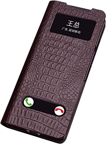 Калъф NJCORE за Samsung Galaxy Z Fold 3 (2021), с консистенция на крокодил, Кожен устойчив на удари калъф-награда за телефона, могат да отговарят