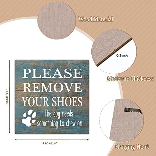 Дървен палет знак за гладене, моля, свалете си обувките, Реколта селски дървена врата закачалка знак са включени стари дървени