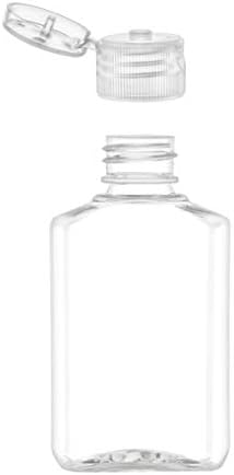 2 Мл (60 мл) е Прозрачна Пластмасова Празна бутилка за еднократна употреба с панти капак за дезинфектант, Лосион, тоалетни принадлежности и козметика за пътуване и по