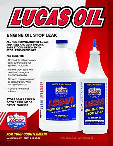 Масло от Lucas Oil 10278 За да се предотврати изтичане на маслото на двигателя - 1 Литър