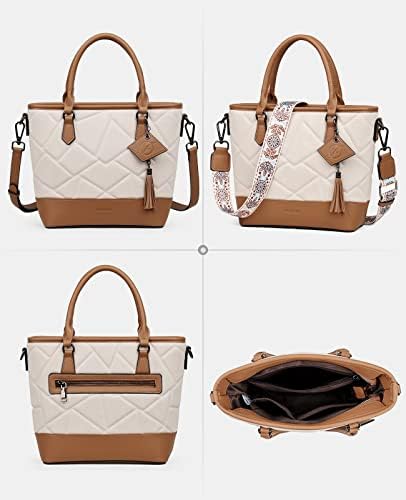 FADEON Раница за лаптоп, Портфейл за жени, Модни Дамски чанта през рамо от изкуствена кожа и чанта-тоут, Чантата през рамо, с 2 Подвижни