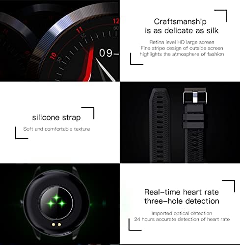 Smart-часовници, 1.28 HD Фитнес тракер със Сензорен екран, монитор на сърдечната честота, Управление на музика с камера, Водоустойчива Умен