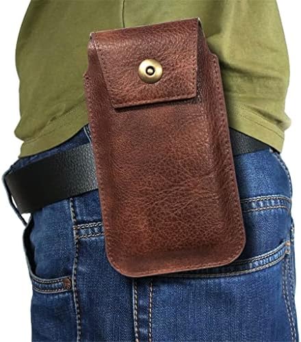 KFJBX Ретро Скоба за колана за Носене-Кобур Мъжки Поясная чанта колан Калъф за телефон с цип Чанта за карти Чанта-кобур (Цвят: D, размер: 5,5-6,3 инча)