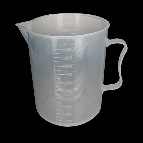 Bettomshin 3шт 1000 мл PP Пластмаса Градуированный Чаша Висока Форма, с Дръжка, Многофункционални Чаша за Смесване е Прозрачна Чаша за Смесване на Смола, за Течности, Лабора