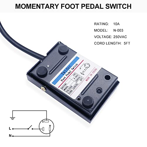 Twidec/Foot Switch педал Миг включване SPDT NO NC 10A 250VAC Тежкотоварни Foot switch ...