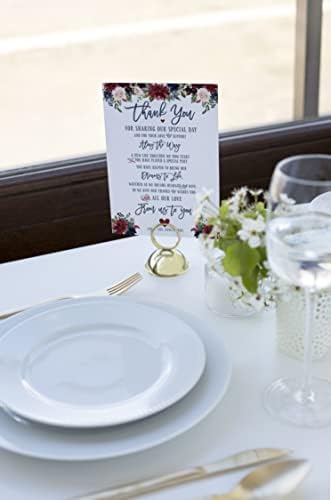 50 Тъмно лилаво сватбени картички Благодаря за поднасянето, напълно подходящи за декорация на вашата маса и сватбени декорации