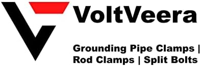 Скоба за заземляющих тръби с висока проводимост VoltVeera с облицовки - Изработен от медна сплав - За свързване на заземляющих електроди на зажиму за водопроводни тръби