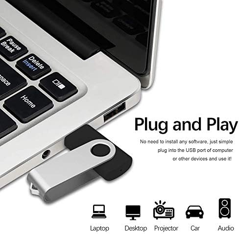 Aiibe 10 X 8 GB USB Флаш памет, Флаш-памети USB 2.0 Флаш памет Memory Stick Zip-устройства на Едро (8 GB, 10 x, черно)