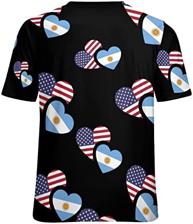 Мъжка Тениска с аржентинските си Флага на САЩ с Къс ръкав, Кръгло деколте, Потник Обичайното Намаляване на