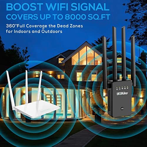 Bkbkday Wi-Fi Ретранслатор 300 Mbps на 2,4 Ghz WiFi Range Extender Усилвател на сигнала WiFi Усилвател и Усилвател на Сигнала WiFi