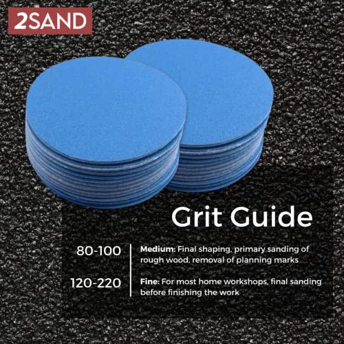 Шлифовъчни дискове за куки и примки с 2-инчов синя филм подложка 2SAND 100 Опаковки - размер на 180